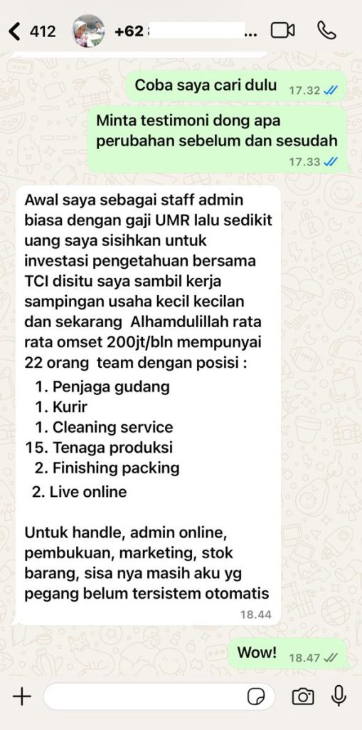 Testimoni peserta