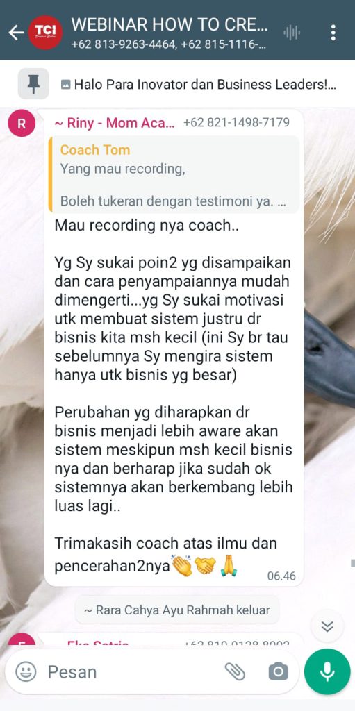Testimoni peserta